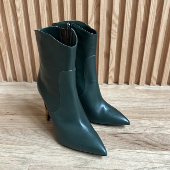Icone Genuine Leather Green/Gold Ankle Boots size 8US 39EUR - Picture 2 of 9